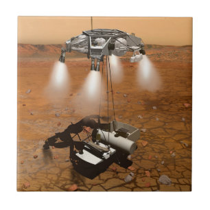 An Ascent Vehicle Leaving Mars. Ceramic Tile