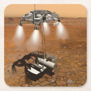 An Ascent Vehicle Leaving Mars. Square Paper Coaster