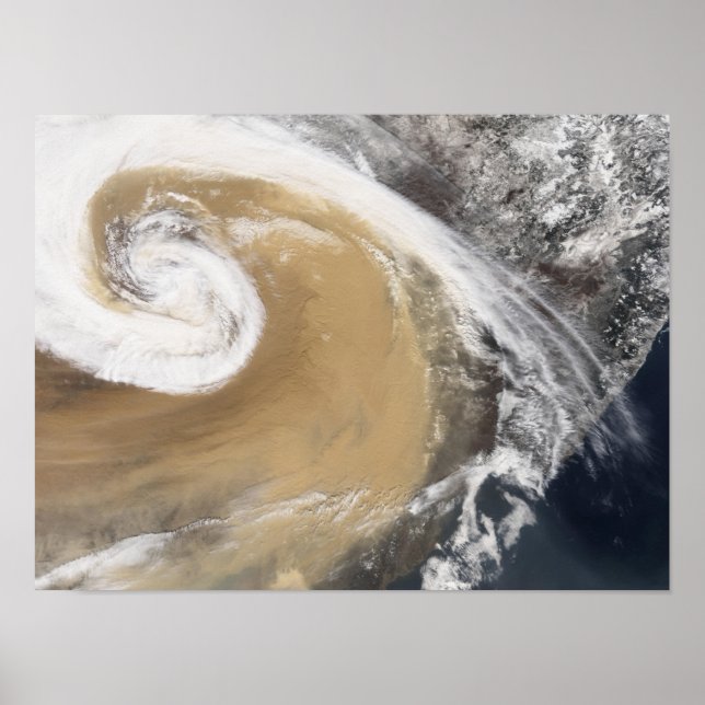 An Asian dust storm crosses the Pacific Poster (Front)