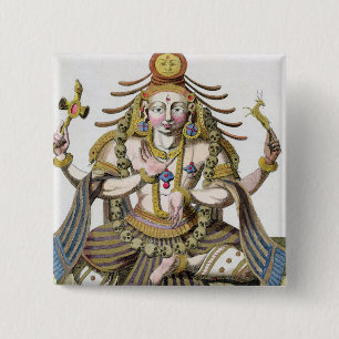 An aspect of Shiva, from 'Voyage aux Indes et a la 15 Cm Square Badge