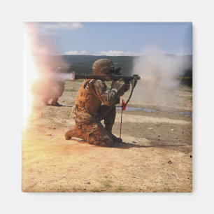An assaultman fires a Rocket Propelled Grenade Magnet