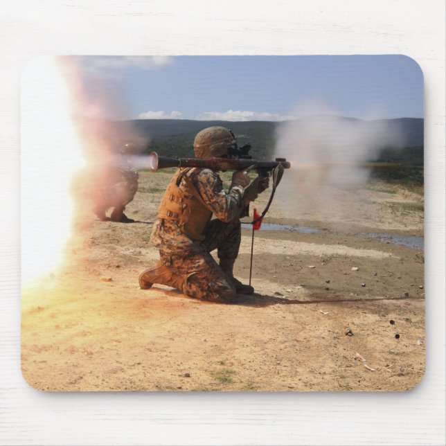 An assaultman fires a Rocket Propelled Grenade Mouse Pad (Front)