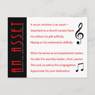 An Asset (Music Minister) Postcard