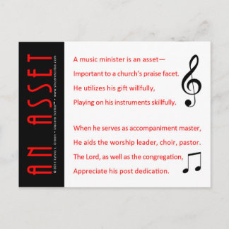 An Asset (Music Minister) Postcard