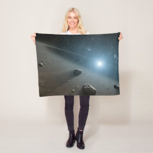 An Asteroid Belt Around The Bright Star Vega. Fleece Blanket