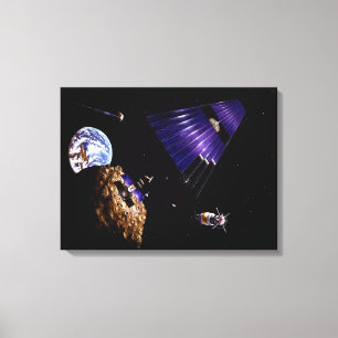 An asteroid mining mission canvas print