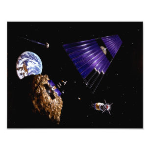 An asteroid mining mission photo print