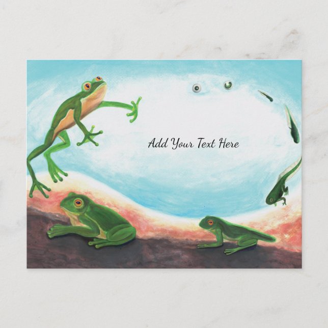  An astonishing life cycle of a frog Customisable Invitation Postcard (Front)