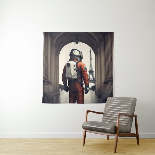 An astronaut in Paris Tapestry (In Situ)