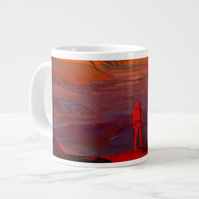 An Astronaut On Mars Large Coffee Mug (Front Left)