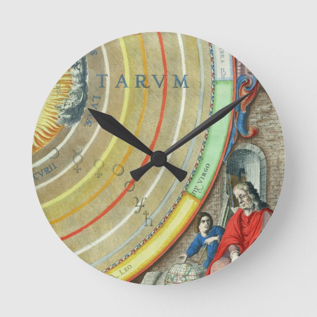 An Astronomer, detail from a map of the planets, f Round Clock (Front)