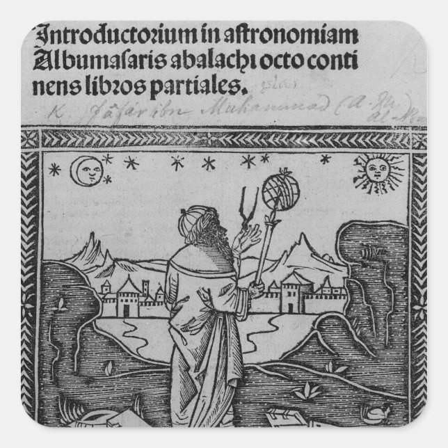 An Astronomer stargazing Square Sticker (Front)