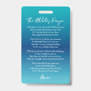 An Athlete's Prayer Swim Bag Tag Badge ID Badge
