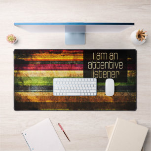 "An attentive listener" Motivation Affirmation Desk Mat
