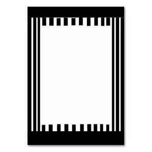 AN ATTRACTIVE BLACK AND WHITE TABLE CARD
