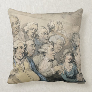 An Audience at Drury Lane Theatre (pen & ink and w Cushion