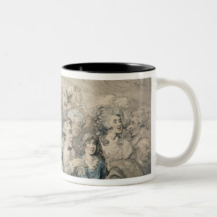 An Audience at Drury Lane Theatre (pen & ink and w Two-Tone Coffee Mug