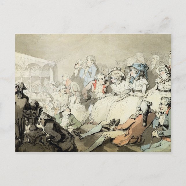 An Audience Watching a Play, c.1785 (pen and ink a Postcard (Front)