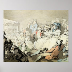 An Audience Watching a Play, c.1785 (pen and ink a Poster