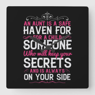An Aunt Is A Safe Haven For A Child-01.Png Square Wall Clock