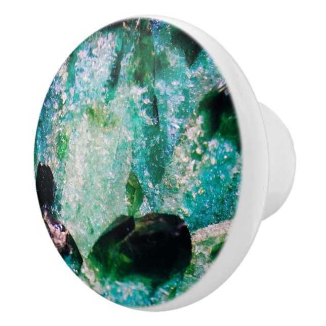 An Aura of Emeralds Ceramic Knob (Right)
