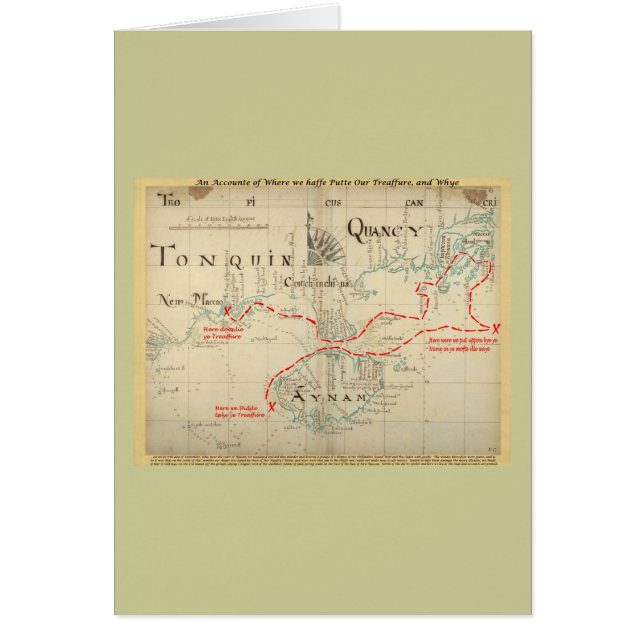 An Authentic 1690 Pirate Map (with embellishments) (Front)