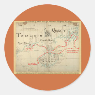 An Authentic 1690 Pirate Map (with embellishments) Classic Round Sticker