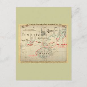 An Authentic 1690 Pirate Map (with embellishments) Postcard