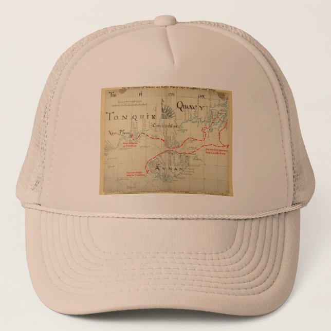 An Authentic 1690 Pirate Map (with embellishments) Trucker Hat (Front)