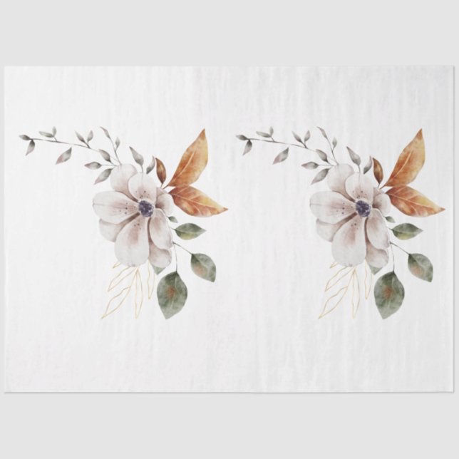 An Autumn Animal and Floral Series Design 28 Tissue Paper (Front)