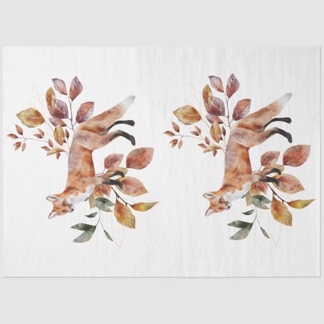 An Autumn Animal and Floral Series Design 36 Tissue Paper (Front)