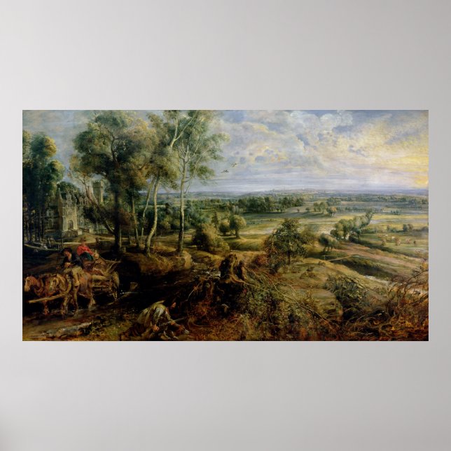 An Autumn Landscape with a view of Het Steen Poster (Front)