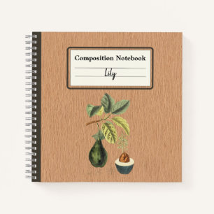 An Avocado on a Branch Personalised Composition Notebook