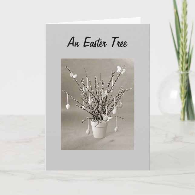 AN EASTER TREE-EASTER WISHES HOLIDAY CARD (Front)