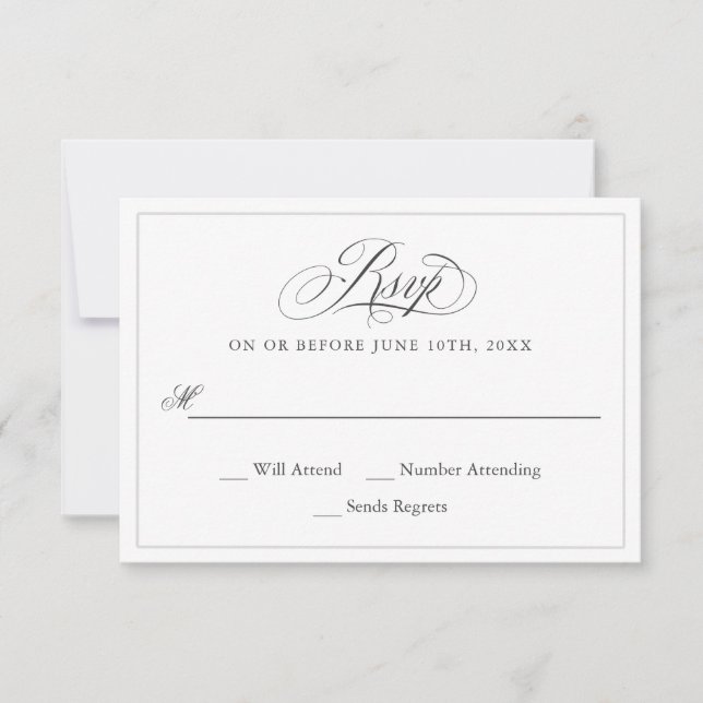 An Elegant Affair Wedding RSVP (Front)