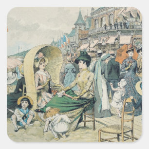 An Elegant Beach, 1887 Square Sticker