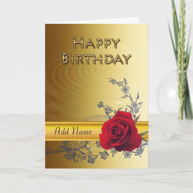An elegant birthday card that you can customise (Front)