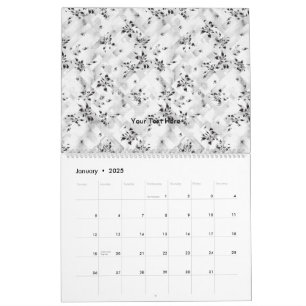 An elegant black and white design filled with styl calendar
