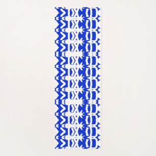 An elegant blue & white classic design yoga mat