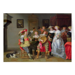 An Elegant Company Merry-making in an interior