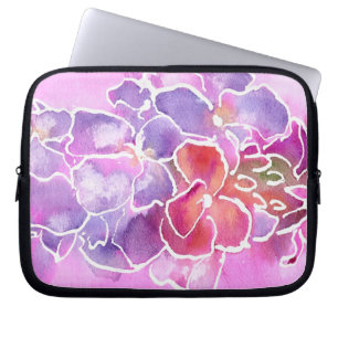 An Elegant Floral Pink and Mauve Laptop Sleeve