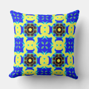 An elegant geometric multicolor fabric design cushion