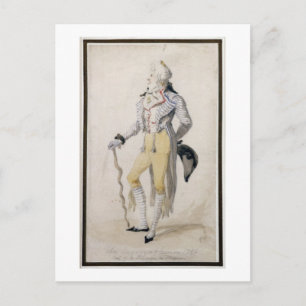 An Elegant Male Figure, 1793 (pencil and w/c on pa Postcard