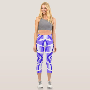 An elegant multicolor all over fabric pattern cap capri leggings