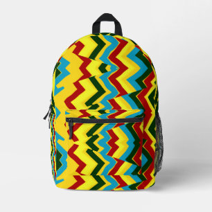 An elegant multicolor zigzag pattern design printed backpack