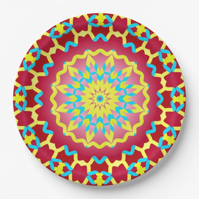 An elegant multiple colour classic design  paper p plate (Front)