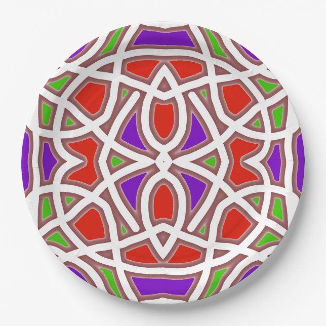 An elegant multiple colour classic design  paper p plate (Front)
