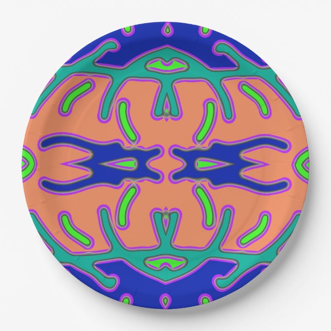 An elegant multiple colour classic design  paper p plate (Front)