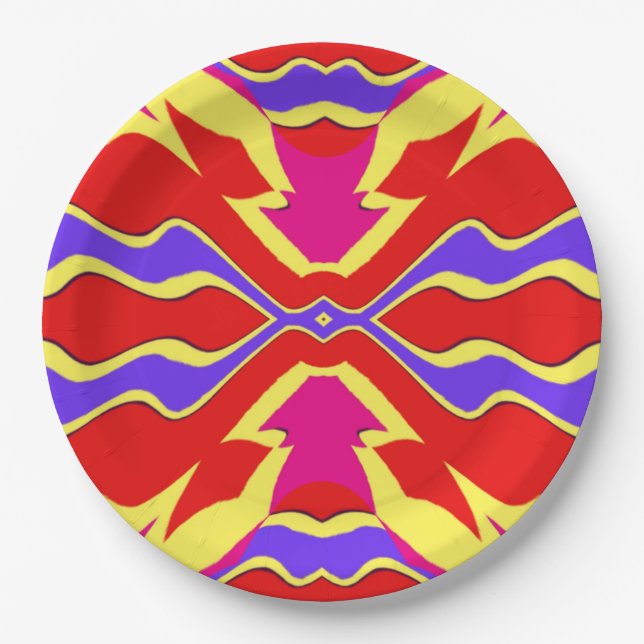 An elegant multiple colour classic design  paper p plate (Front)