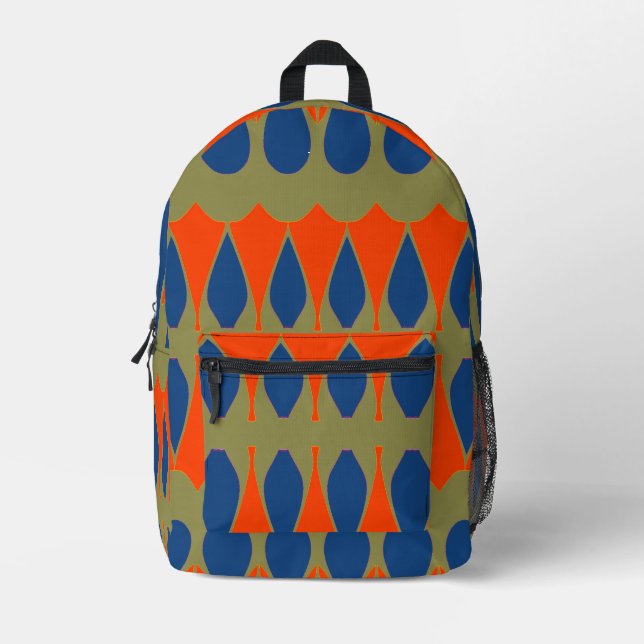 An elegant multiple colour design  printed backpac backpack (Front)
